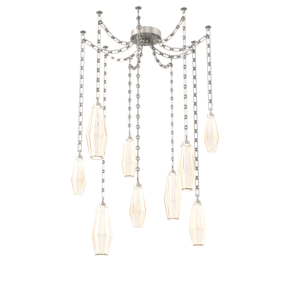 Aalto Multi Light Pendant Multi Port Canopy Beige Silver