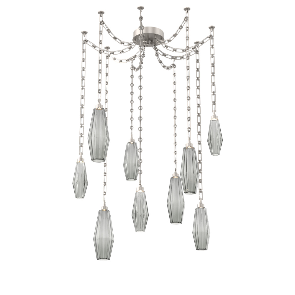 Aalto Multi Light Pendant Multi Port Canopy Beige Silver