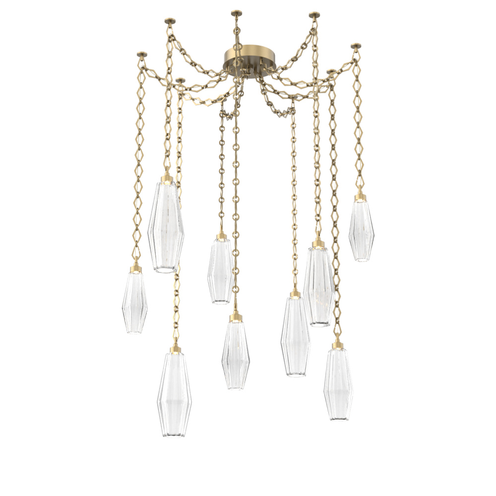 Aalto Multi Light Pendant Multi Port Canopy Gilded Brass