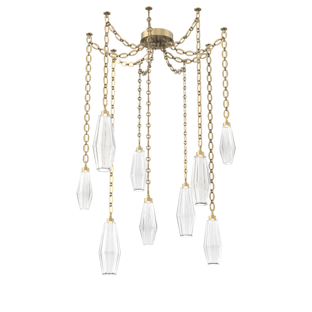Aalto Multi Light Pendant Multi Port Canopy Gilded Brass