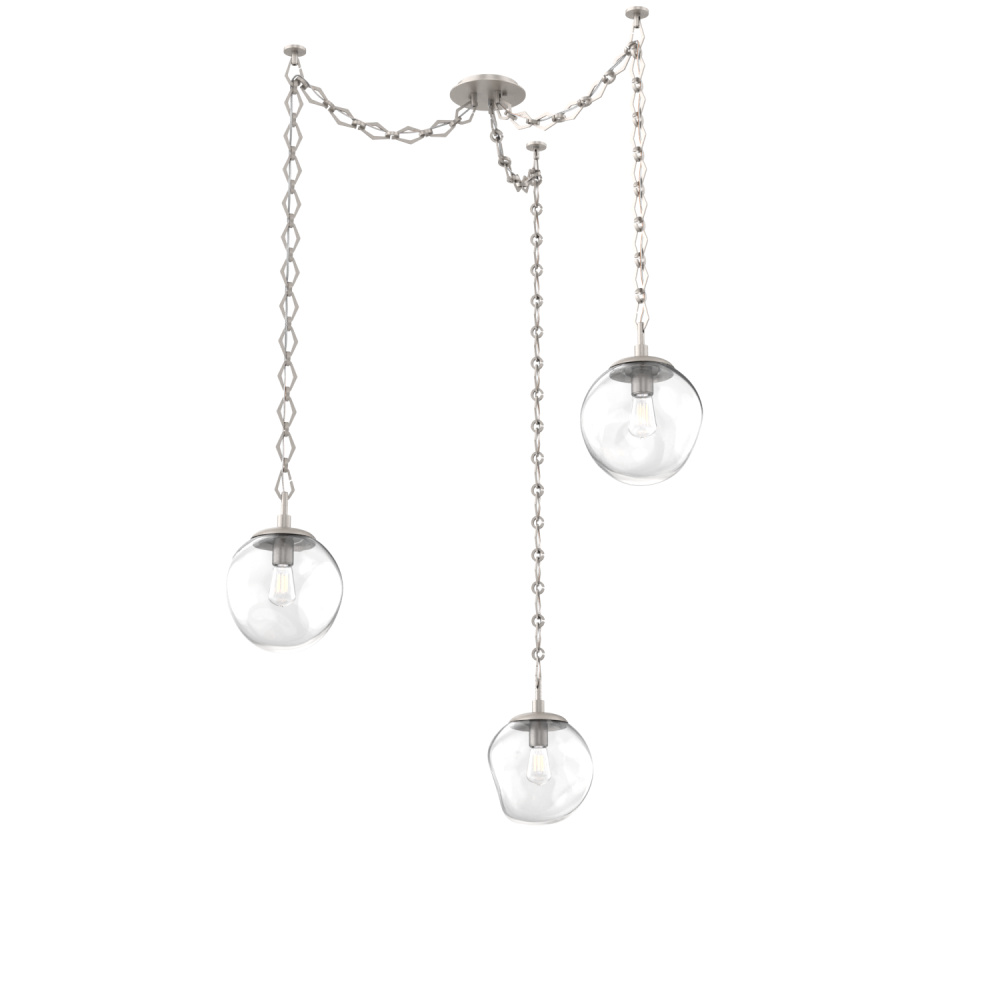 Aster Bulb Multi Light Pendant Multi Port Canopy Beige Silver