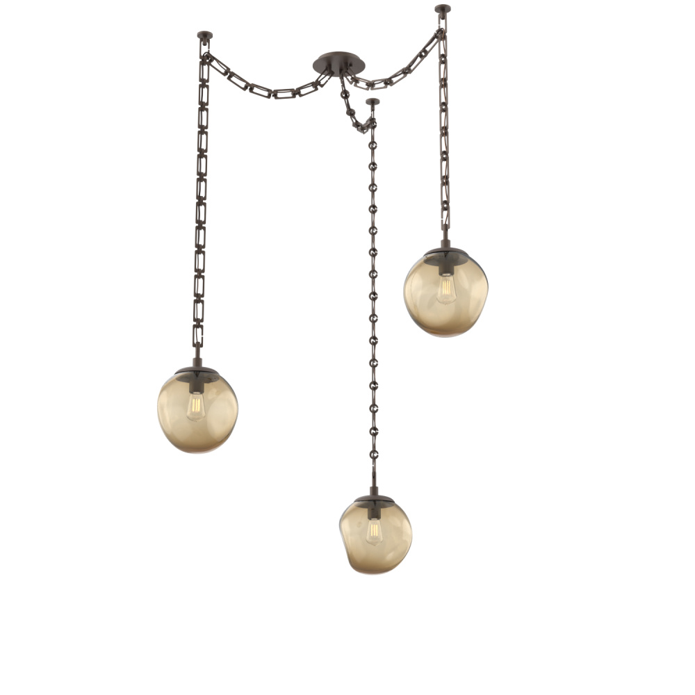 Aster Bulb Multi Light Pendant Multi Port Canopy Flat Bronze