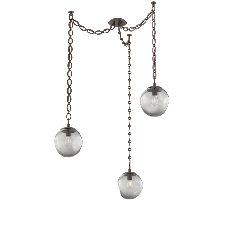 Aster Bulb Multi Light Pendant Multi Port Canopy Flat Bronze