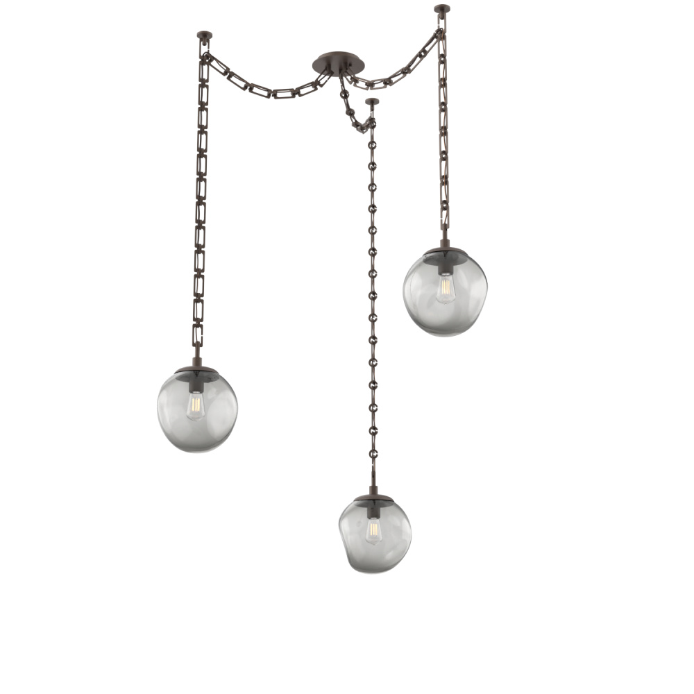 Aster Bulb Multi Light Pendant Multi Port Canopy Flat Bronze