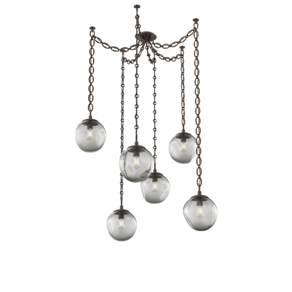 Aster Bulb Multi Light Pendant Multi Port Canopy Flat Bronze
