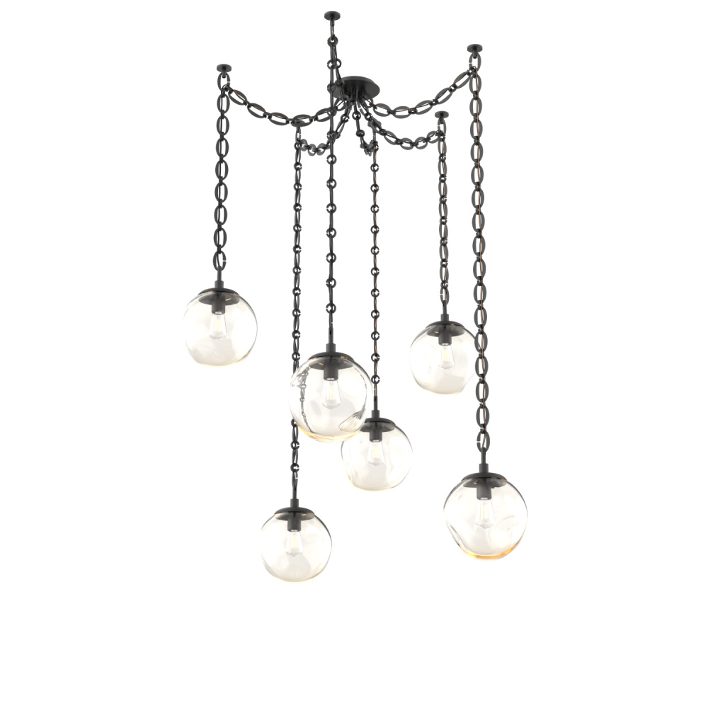 Aster Bulb Multi Light Pendant Multi Port Canopy Matte Black