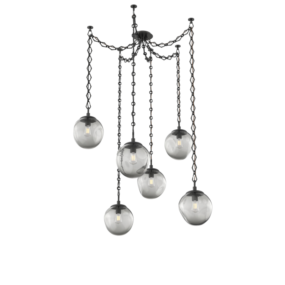 Aster Bulb Multi Light Pendant Multi Port Canopy Matte Black