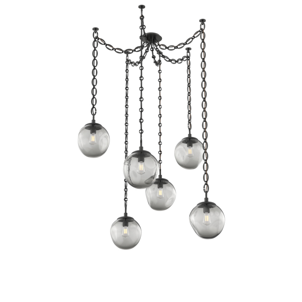 Aster Bulb Multi Light Pendant Multi Port Canopy Matte Black