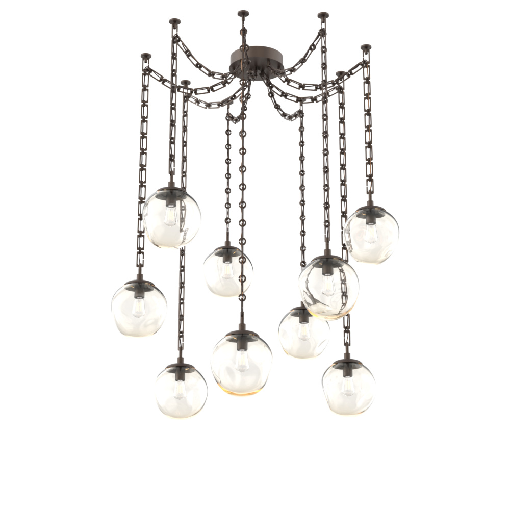 Aster Bulb Multi Light Pendant Multi Port Canopy Flat Bronze