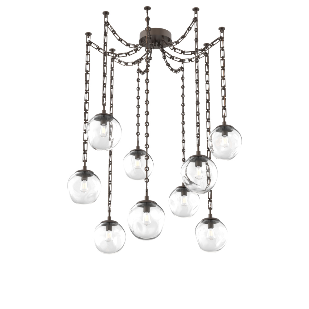 Aster Bulb Multi Light Pendant Multi Port Canopy Flat Bronze