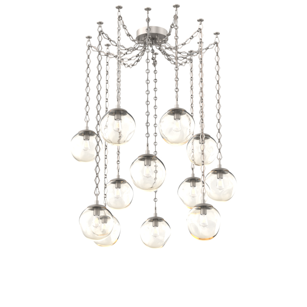 Aster Bulb Multi Light Pendant Multi Port Canopy Beige Silver