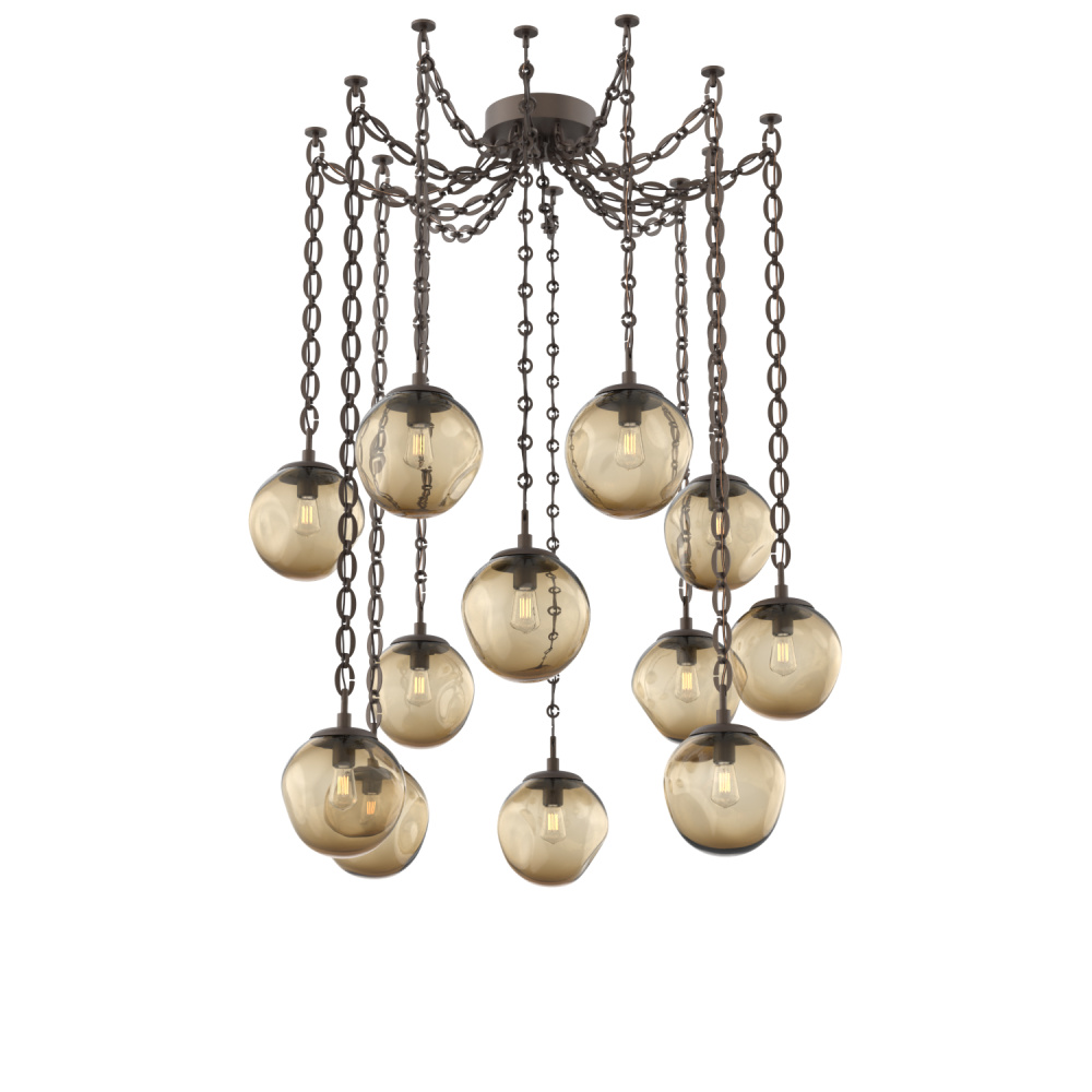 Aster Bulb Multi Light Pendant Multi Port Canopy Flat Bronze