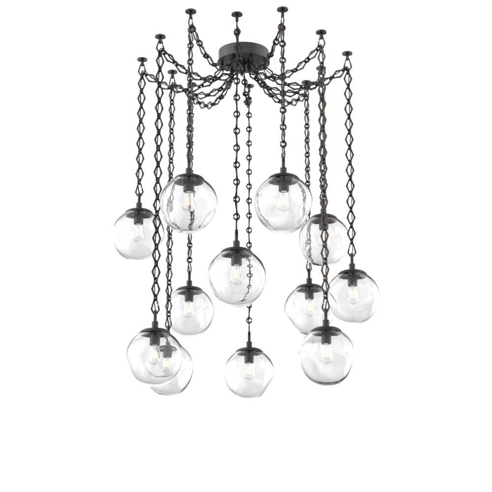Aster Bulb Multi Light Pendant Multi Port Canopy Matte Black