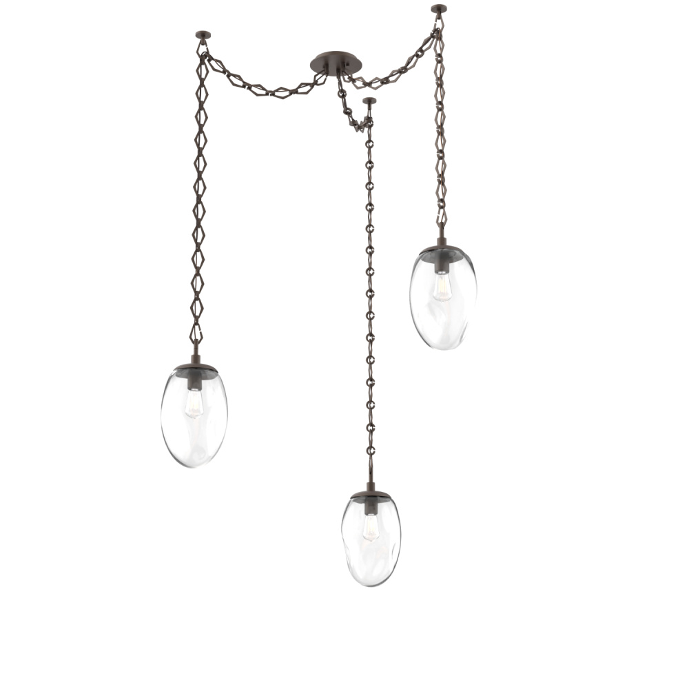 Meteo Bulb Multi Light Pendant Multi Port Canopy Flat Bronze