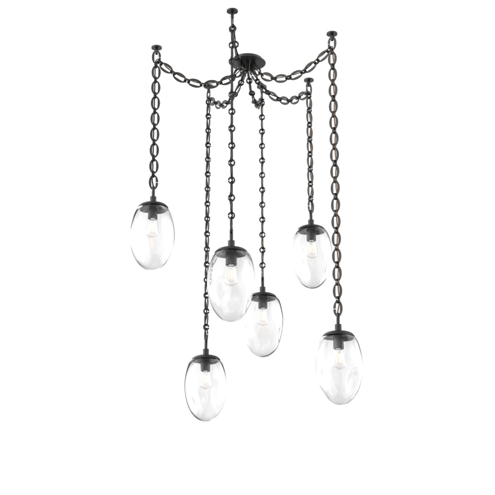 Meteo Bulb Multi Light Pendant Multi Port Canopy Matte Black