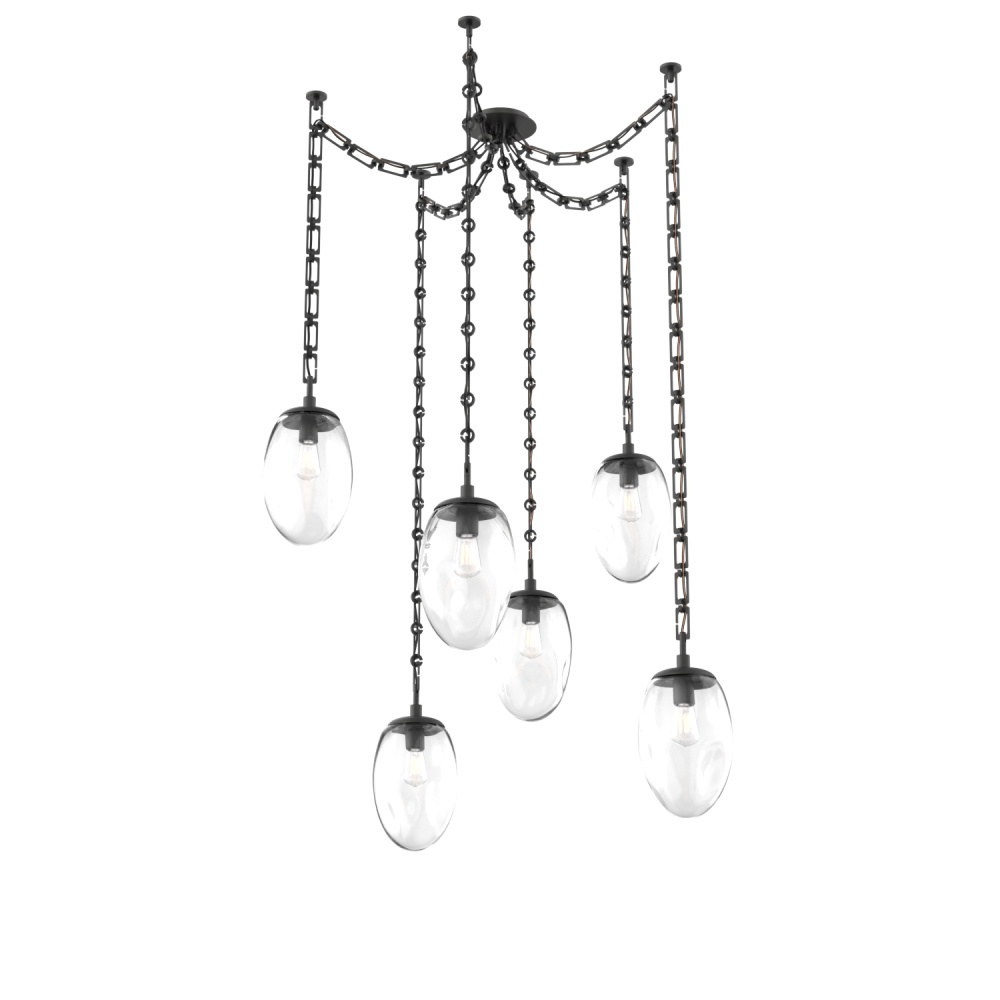 Meteo Bulb Multi Light Pendant Multi Port Canopy Matte Black
