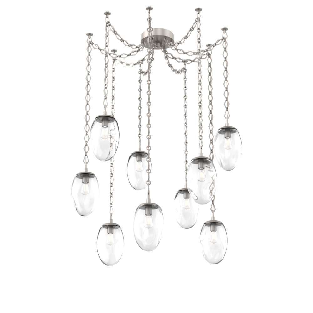 Meteo Bulb Multi Light Pendant Multi Port Canopy Beige Silver