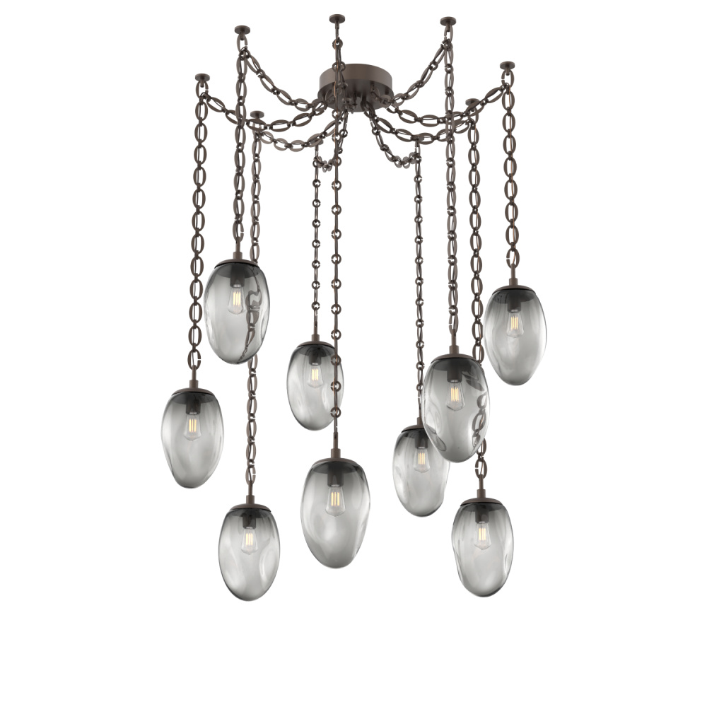 Meteo Bulb Multi Light Pendant Multi Port Canopy Flat Bronze