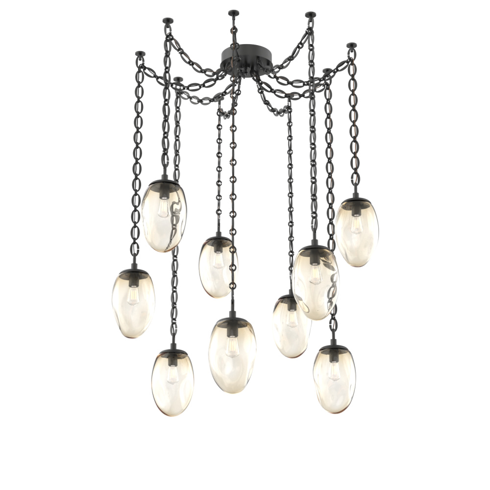 Meteo Bulb Multi Light Pendant Multi Port Canopy Matte Black