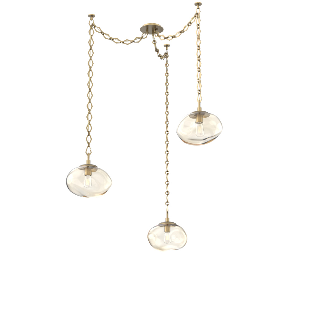 Nova Bulb Multi Light Pendant Multi Port Canopy Gilded Brass
