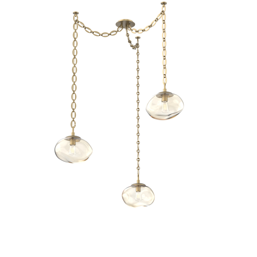 Nova Bulb Multi Light Pendant Multi Port Canopy Gilded Brass