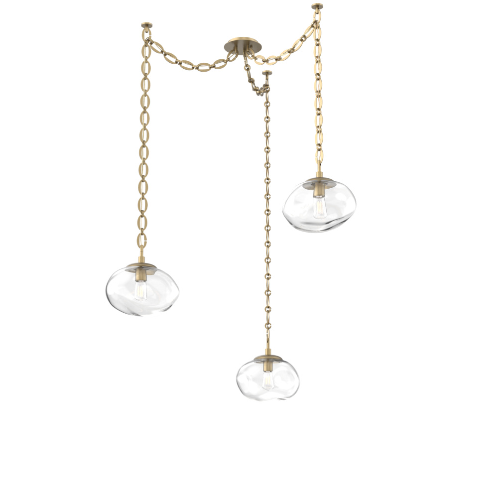 Nova Bulb Multi Light Pendant Multi Port Canopy Gilded Brass