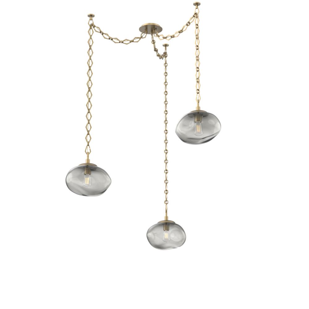 Nova Bulb Multi Light Pendant Multi Port Canopy Gilded Brass