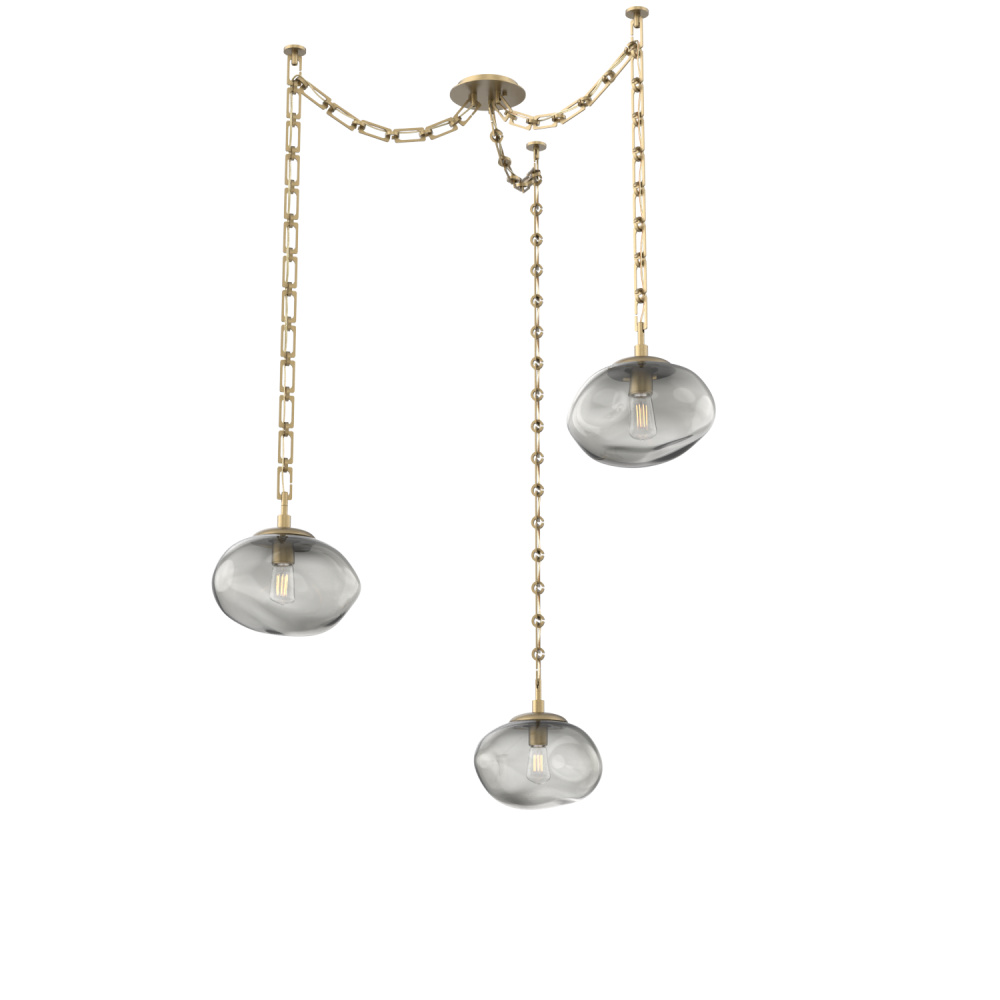 Nova Bulb Multi Light Pendant Multi Port Canopy Gilded Brass