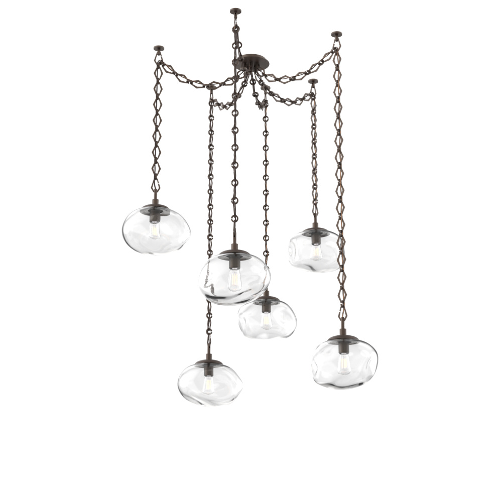 Nova Bulb Multi Light Pendant Multi Port Canopy Flat Bronze