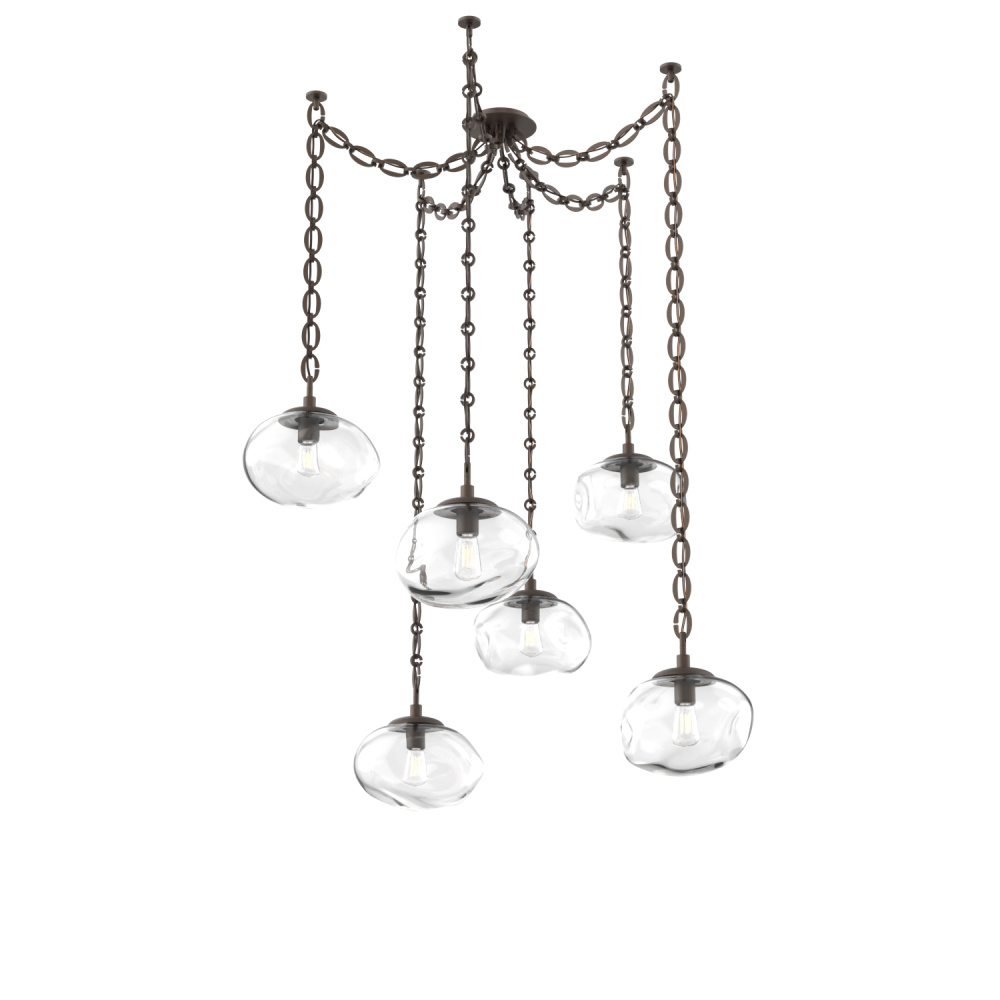 Nova Bulb Multi Light Pendant Multi Port Canopy Flat Bronze