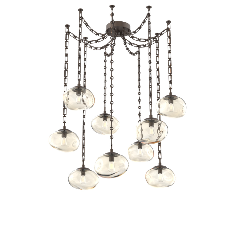 Nova Bulb Multi Light Pendant Multi Port Canopy Flat Bronze