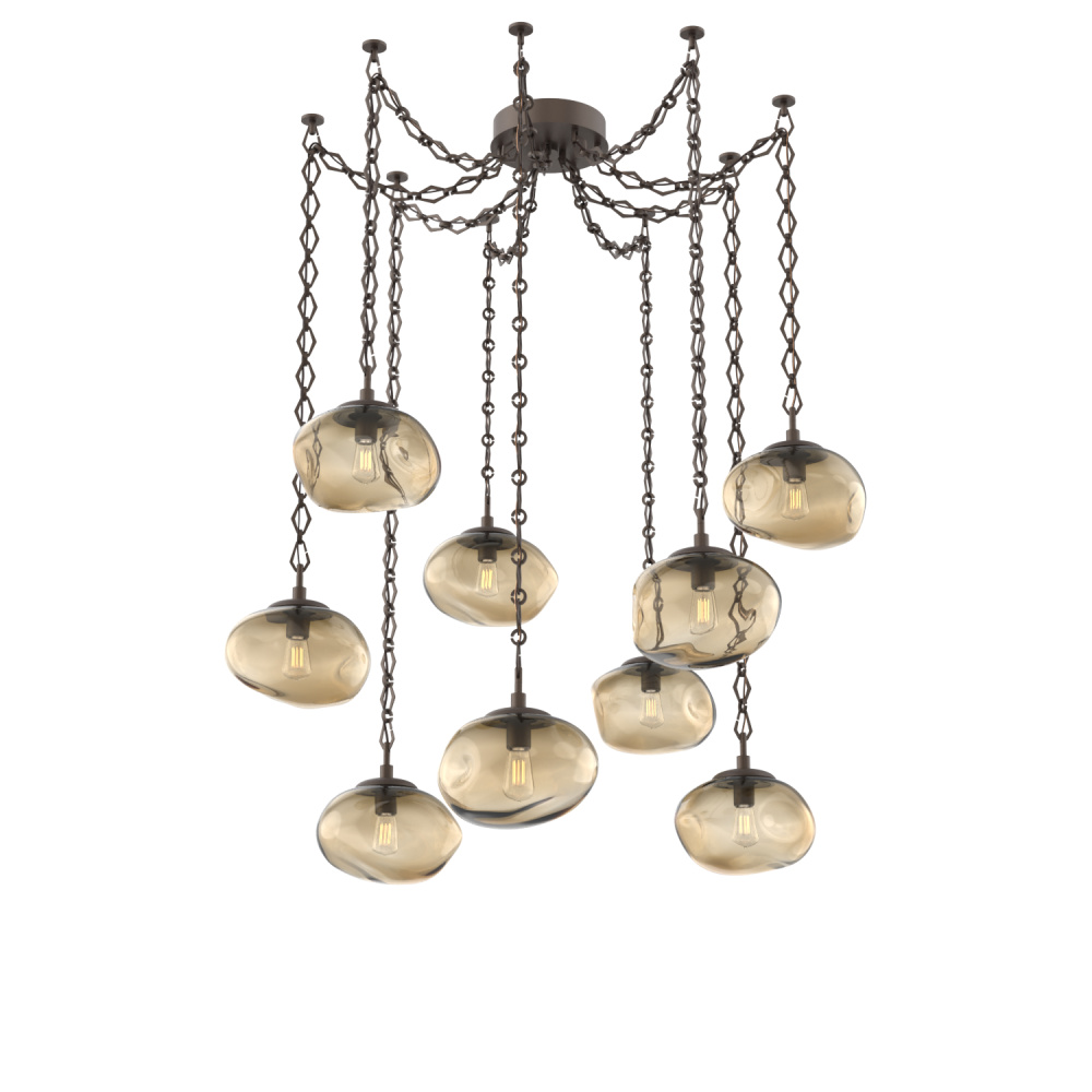 Nova Bulb Multi Light Pendant Multi Port Canopy Flat Bronze