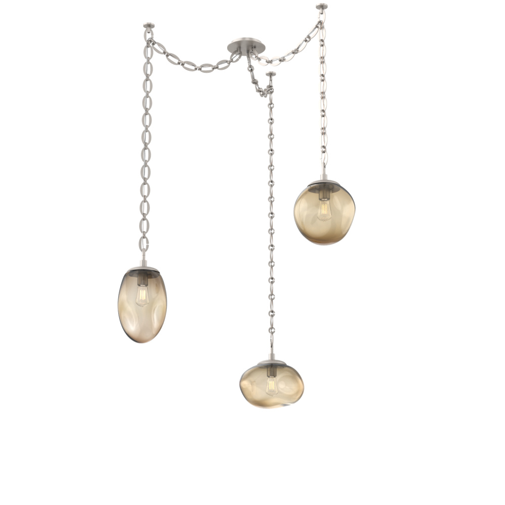 Cosmos Bulb Multi Light Pendant Multi Port Canopy Beige Silver