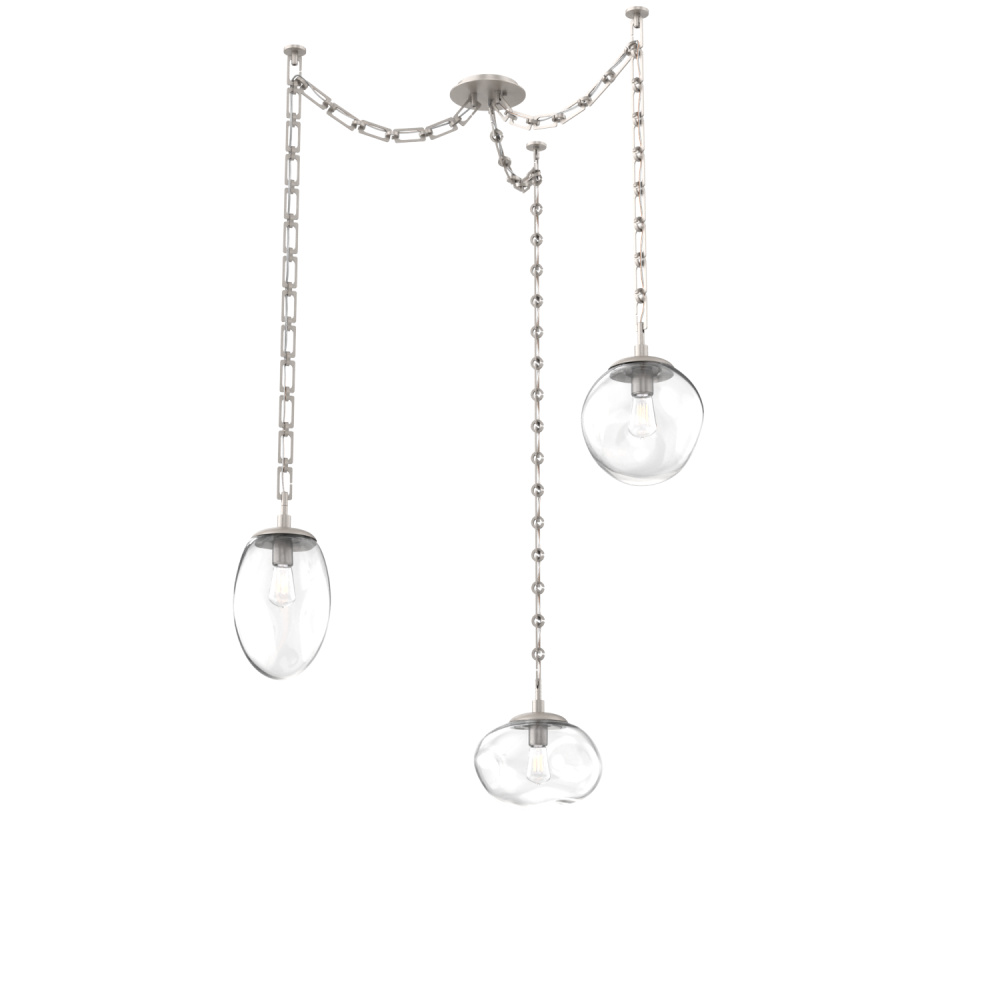 Cosmos Bulb Multi Light Pendant Multi Port Canopy Beige Silver