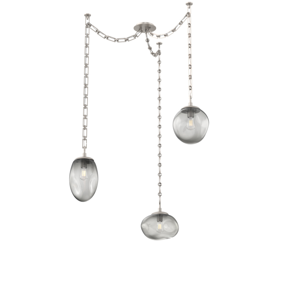 Cosmos Bulb Multi Light Pendant Multi Port Canopy Beige Silver