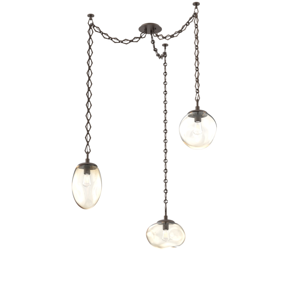 Cosmos Bulb Multi Light Pendant Multi Port Canopy Flat Bronze