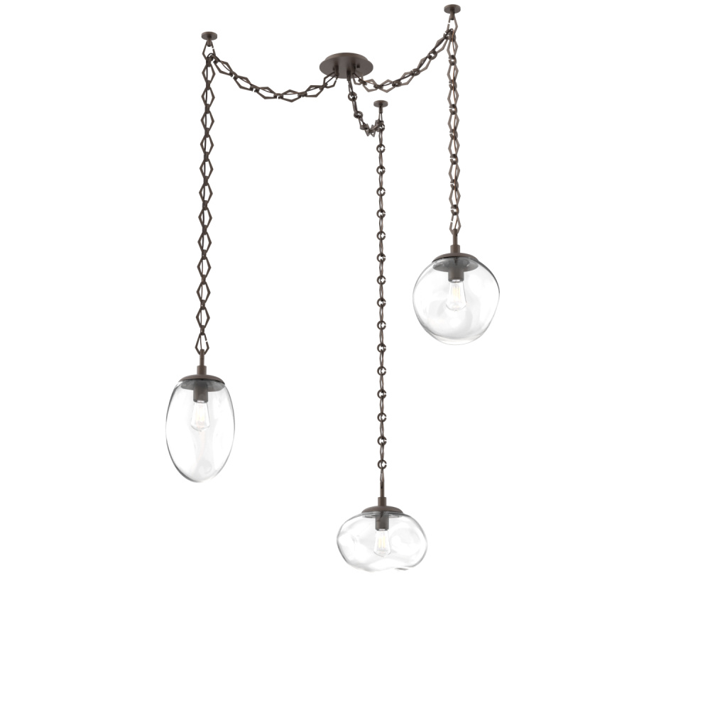 Cosmos Bulb Multi Light Pendant Multi Port Canopy Flat Bronze