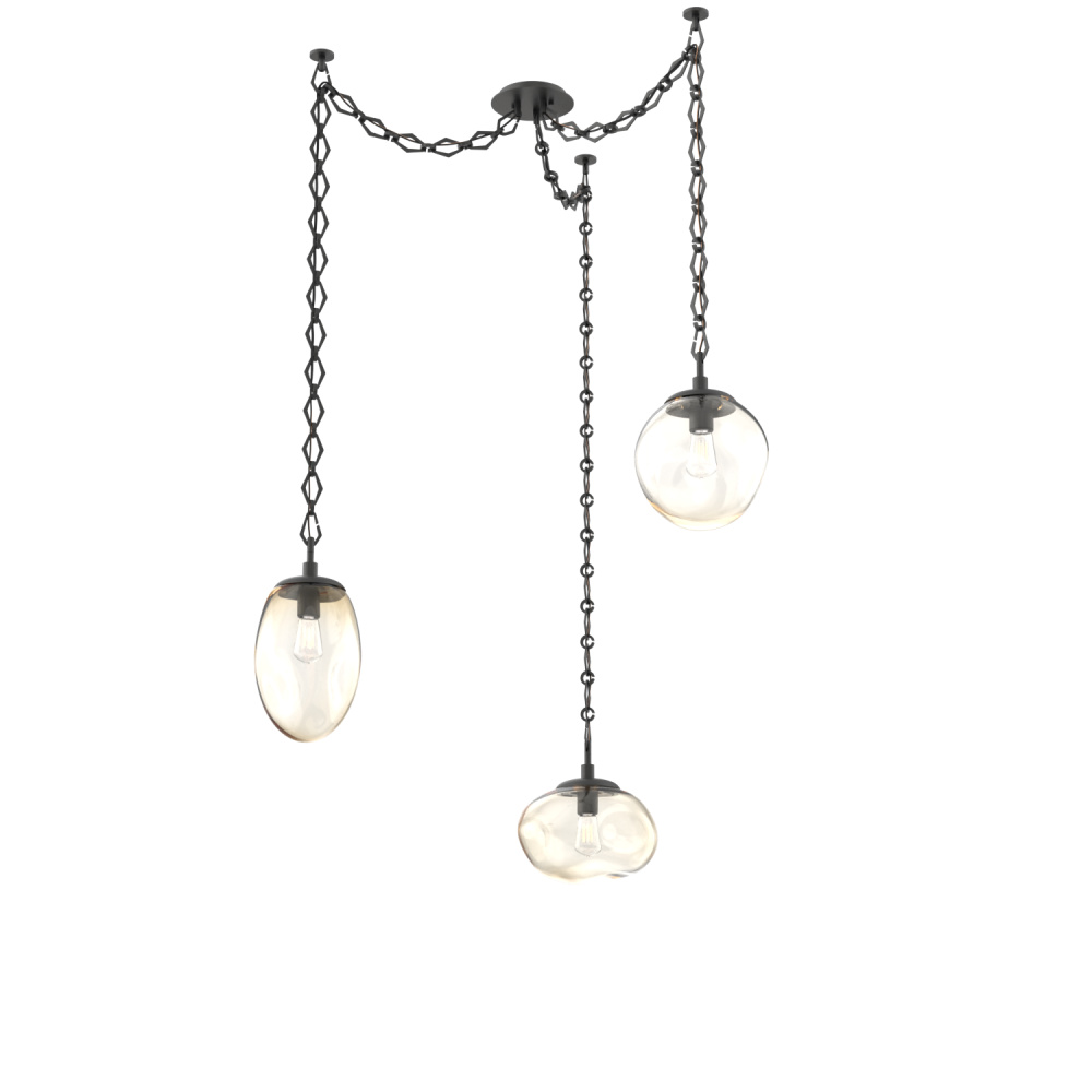 Cosmos Bulb Multi Light Pendant Multi Port Canopy Matte Black
