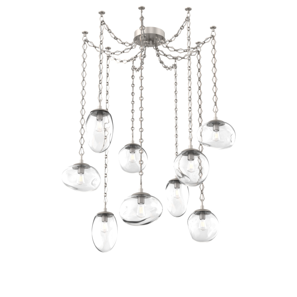 Cosmos Bulb Multi Light Pendant Multi Port Canopy Beige Silver