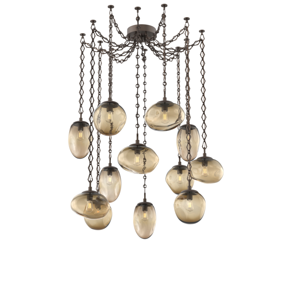Cosmos Bulb Multi Light Pendant Multi Port Canopy Flat Bronze