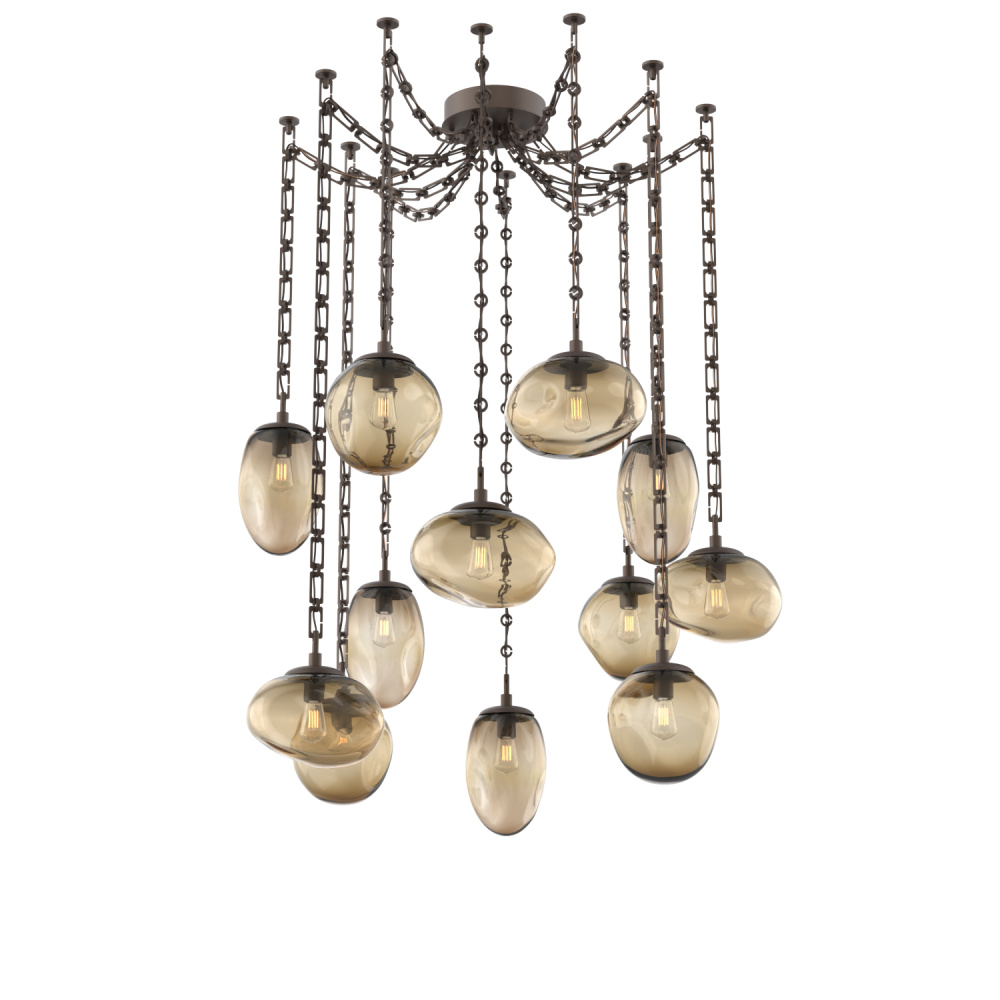 Cosmos Bulb Multi Light Pendant Multi Port Canopy Flat Bronze