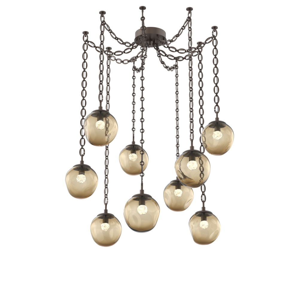 Aster LED Multi Light Pendant Multi Port Canopy Flat Bronze