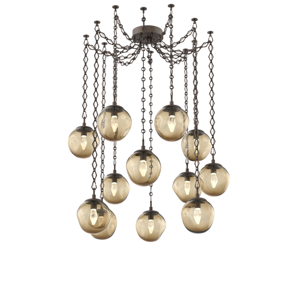 Aster LED Multi Light Pendant Multi Port Canopy Flat Bronze