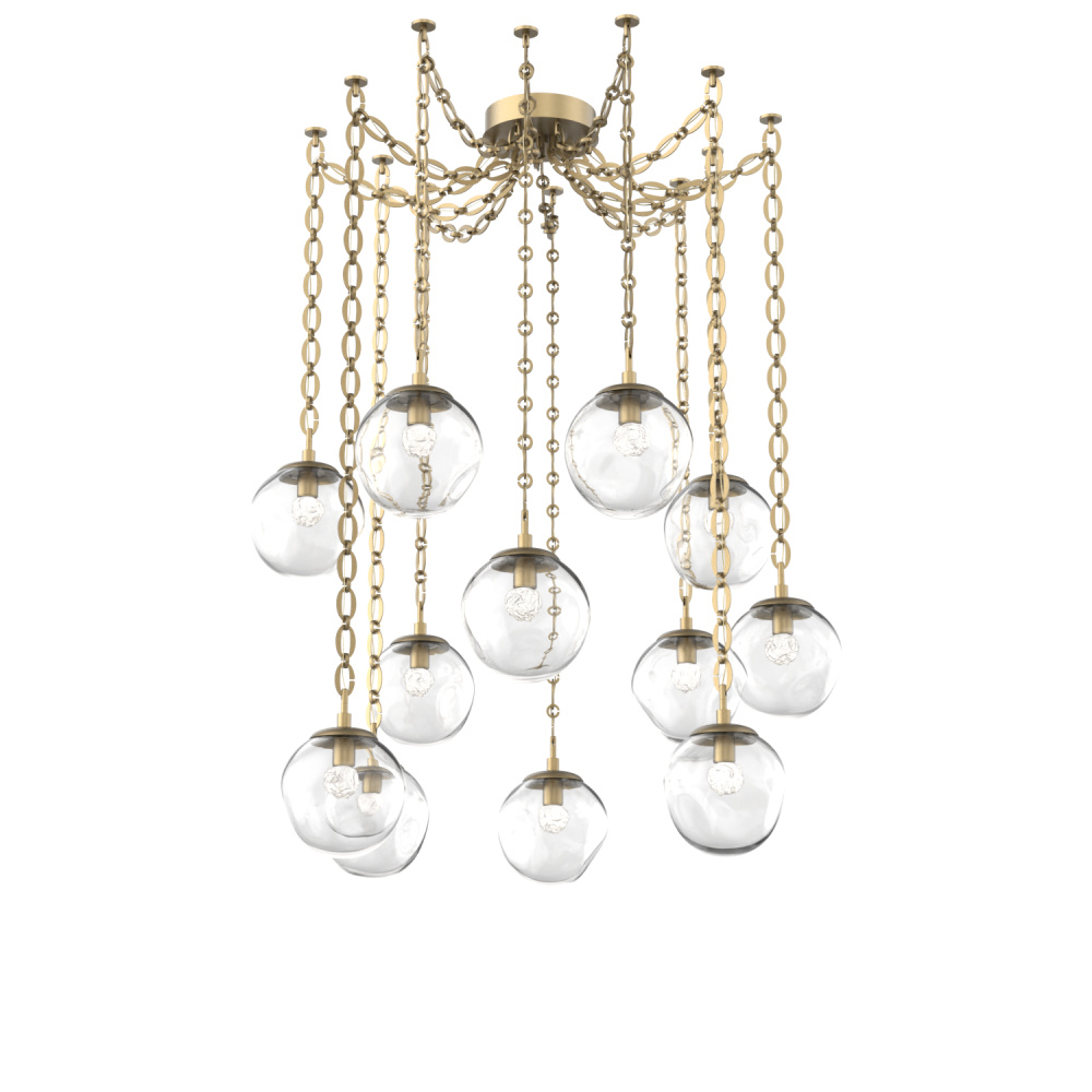 Aster LED Multi Light Pendant Multi Port Canopy Gilded Brass