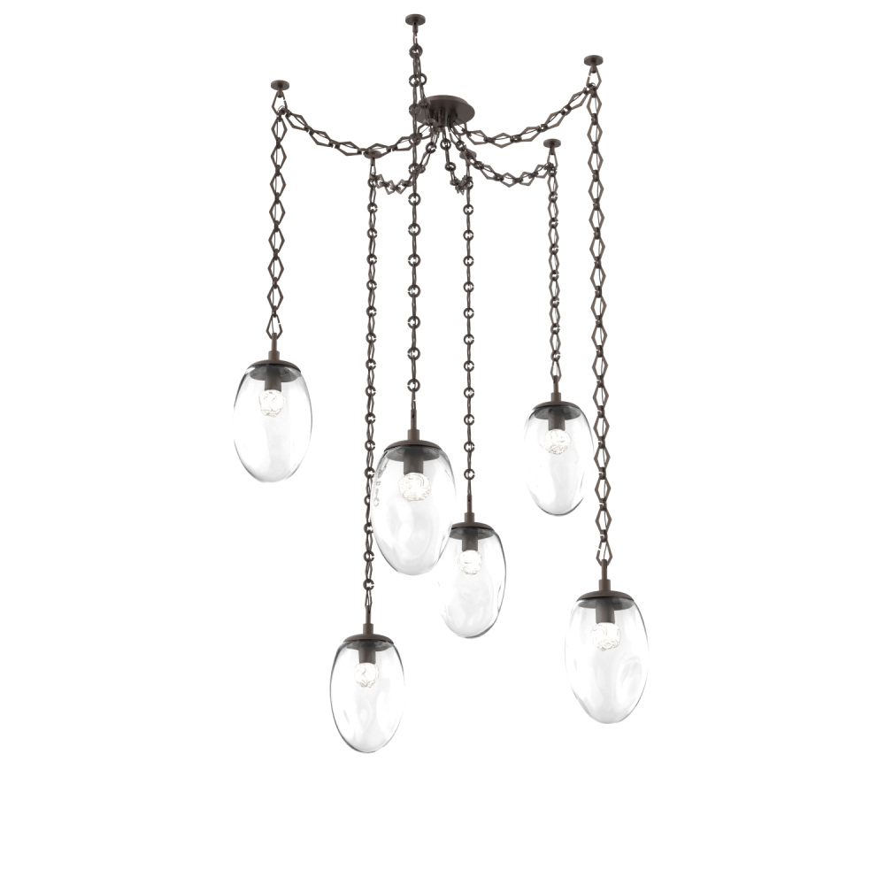 Meteo LED Multi Light Pendant Multi Port Canopy Flat Bronze