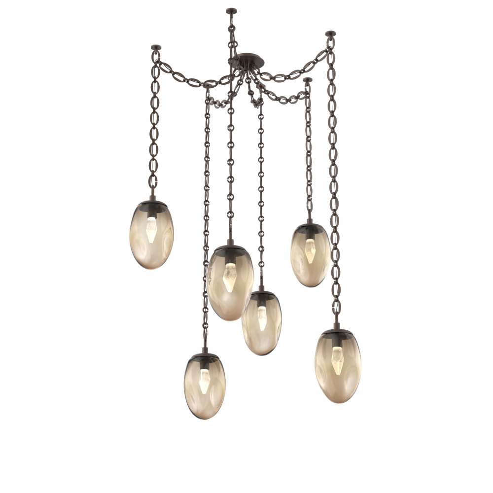 Meteo LED Multi Light Pendant Multi Port Canopy Flat Bronze