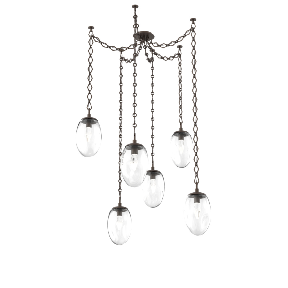 Meteo LED Multi Light Pendant Multi Port Canopy Flat Bronze