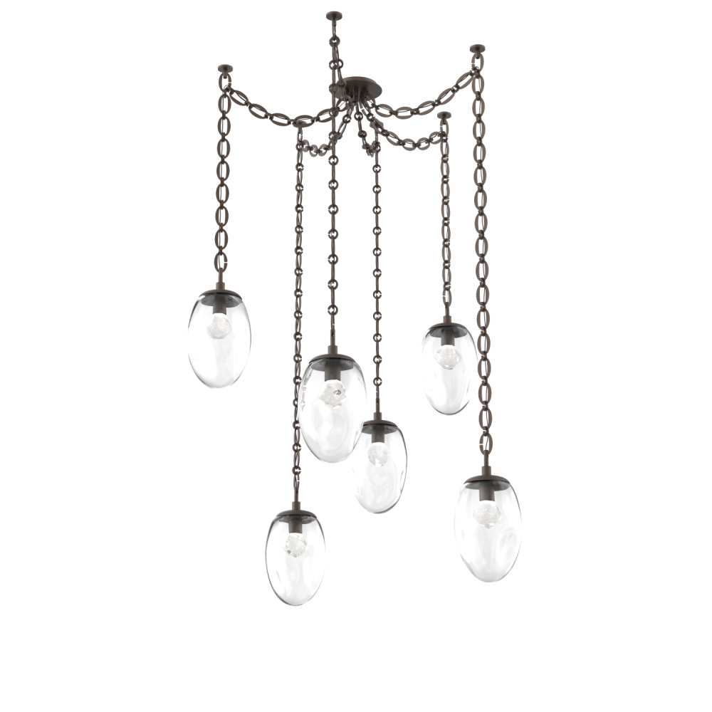 Meteo LED Multi Light Pendant Multi Port Canopy Flat Bronze