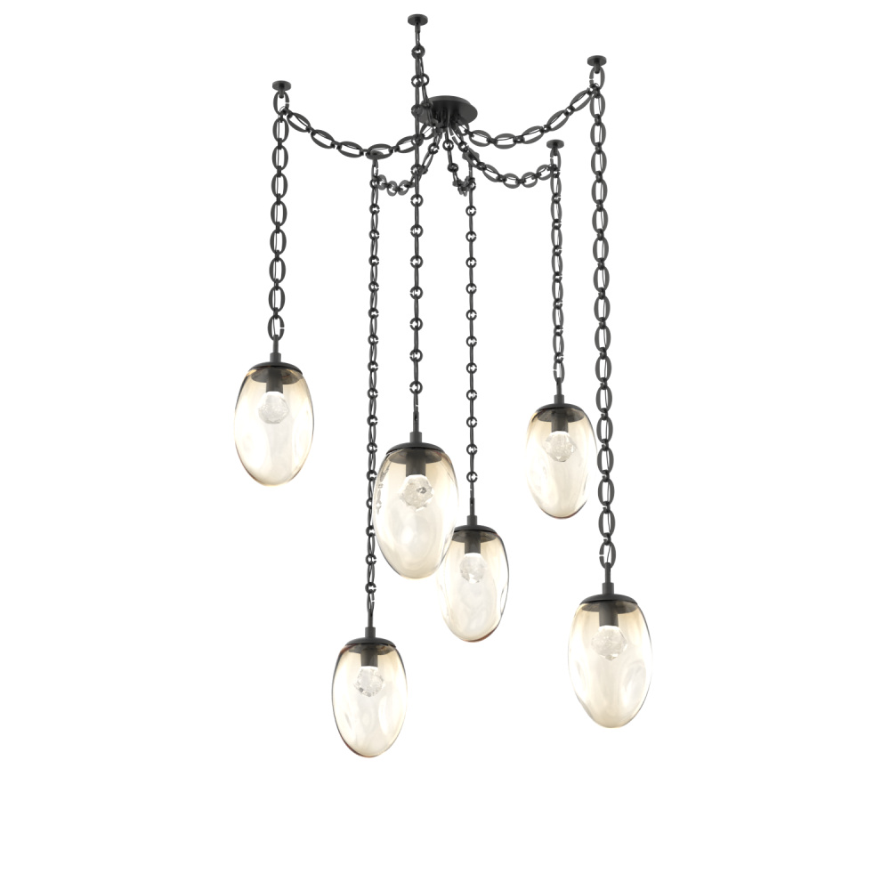Meteo LED Multi Light Pendant Multi Port Canopy Matte Black