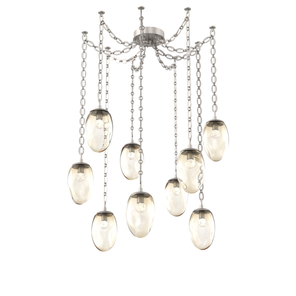 Meteo LED Multi Light Pendant Multi Port Canopy Beige Silver